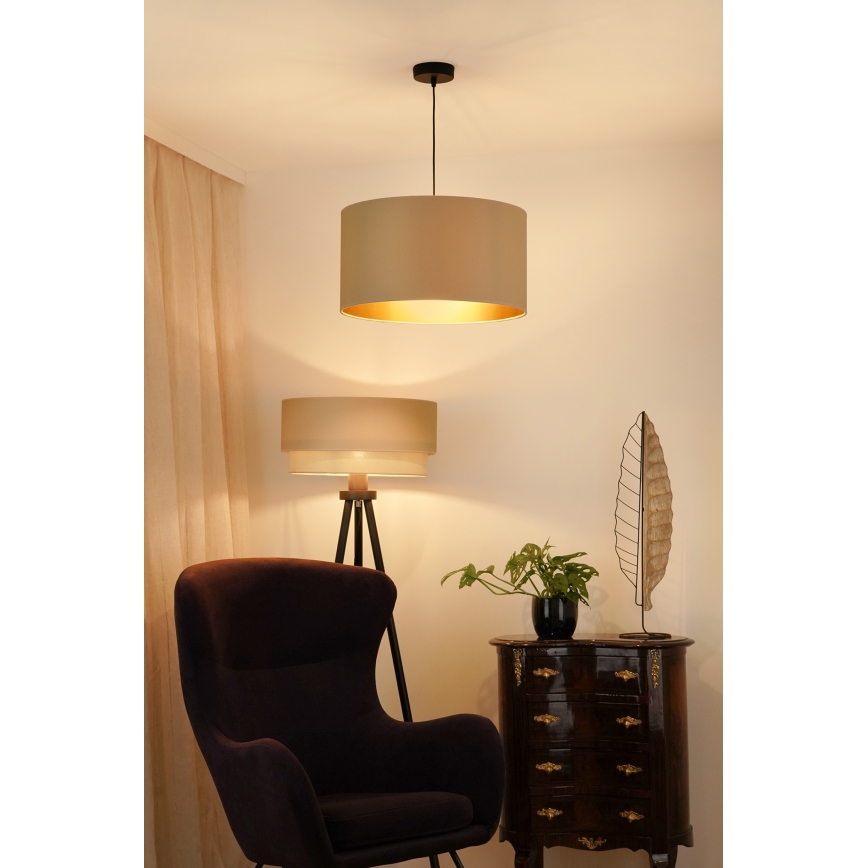 Brilagi - Kattokruunu johdossa OREGON ROLLER VEGE 1xE27/15W/230V halkaisija 45 cm beige