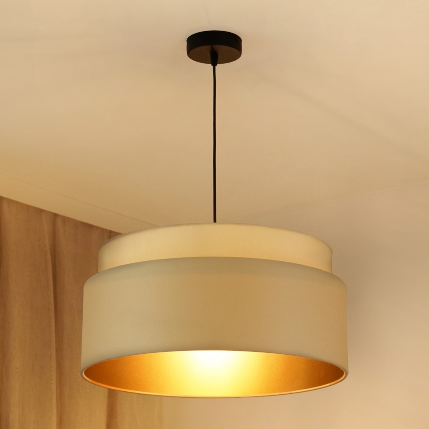 Brilagi - Kattokruunu johdossa OREGON VEGE 1xE27/15W/230V halkaisija 45 cm beige