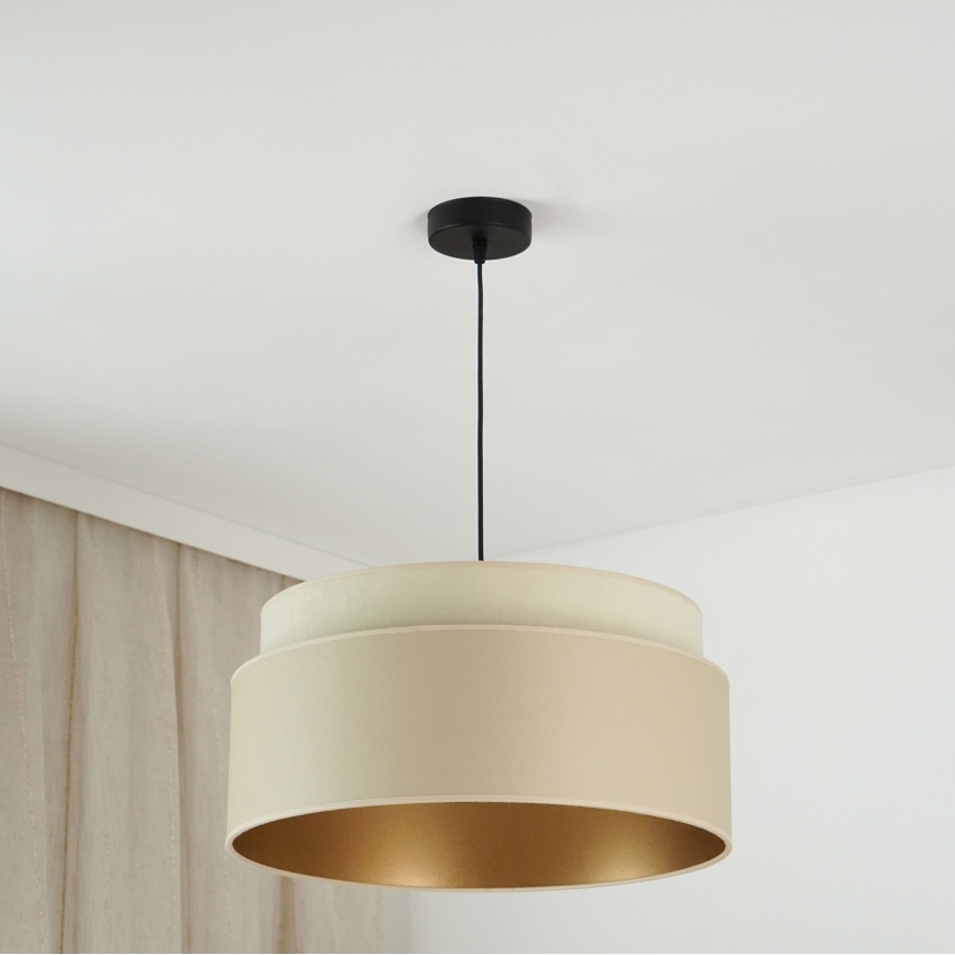 Brilagi - Kattokruunu johdossa OREGON VEGE 1xE27/15W/230V halkaisija 45 cm beige