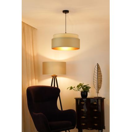 Brilagi - Kattokruunu johdossa OREGON VEGE 1xE27/15W/230V halkaisija 45 cm beige