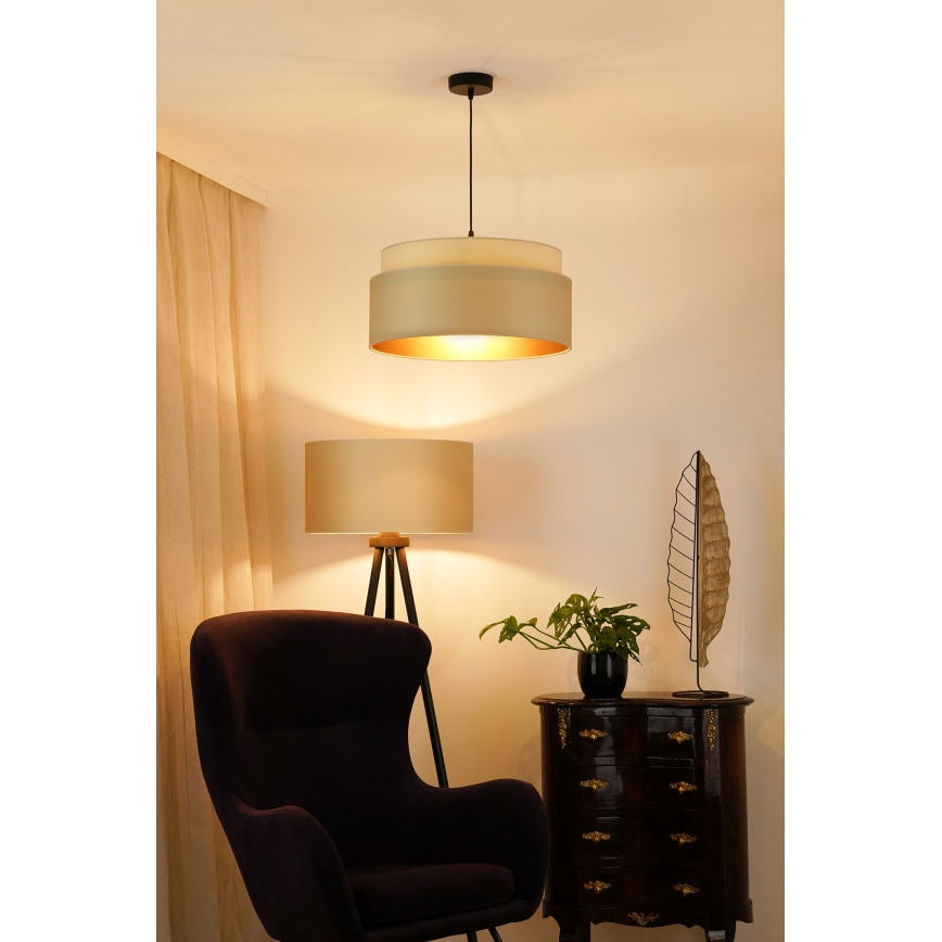 Brilagi - Kattokruunu johdossa OREGON VEGE 1xE27/15W/230V halkaisija 45 cm beige