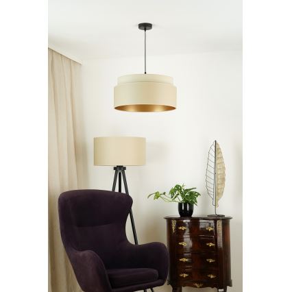 Brilagi - Kattokruunu johdossa OREGON VEGE 1xE27/15W/230V halkaisija 45 cm beige