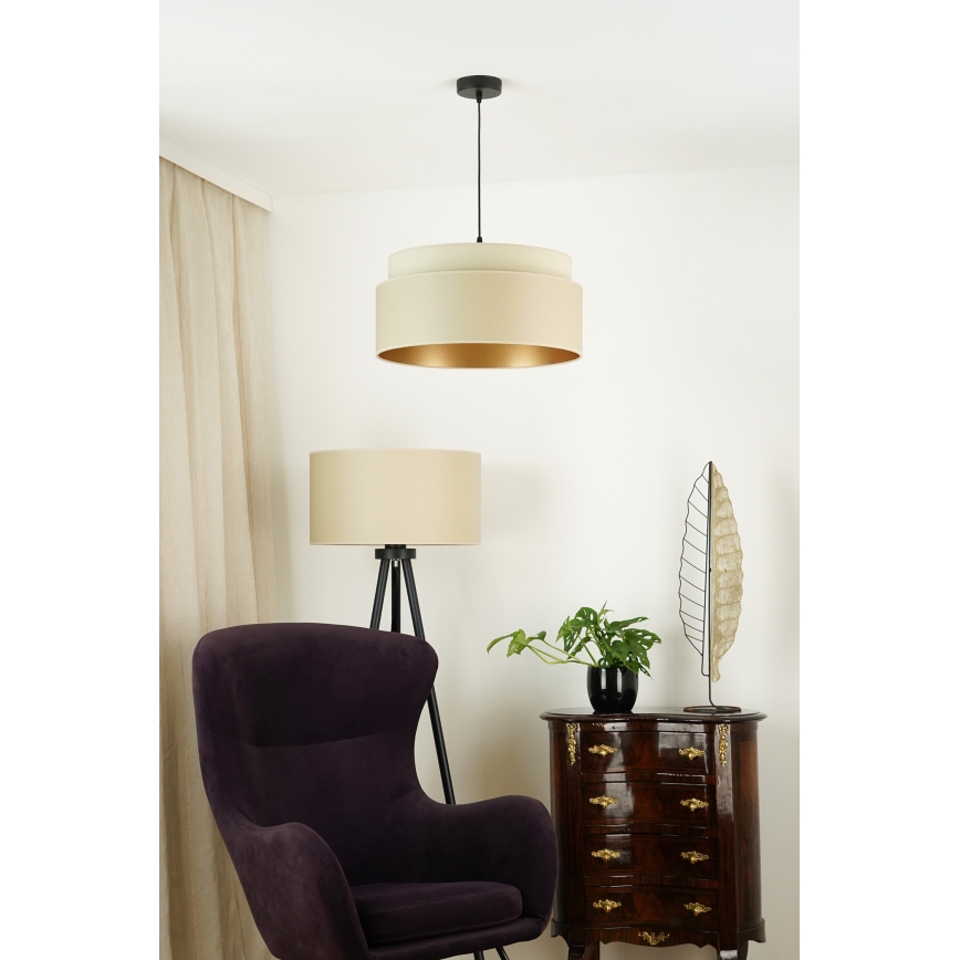 Brilagi - Kattokruunu johdossa OREGON VEGE 1xE27/15W/230V halkaisija 45 cm beige