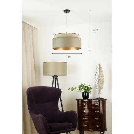 Brilagi - Kattokruunu johdossa OREGON VEGE 1xE27/15W/230V halkaisija 45 cm harmaa