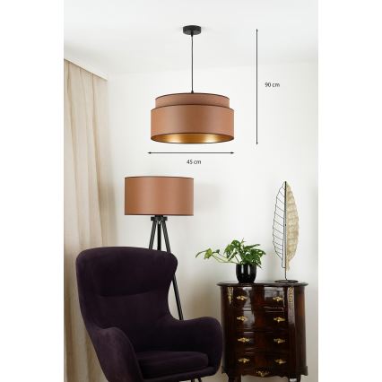 Brilagi - Kattokruunu johdossa OREGON VEGE 1xE27/15W/230V halkaisija 45 cm ruskea