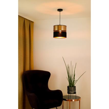 Brilagi - Kattokruunu johdossa ROYAL 1xE27/15W/230V halkaisija 25 cm musta/kulta