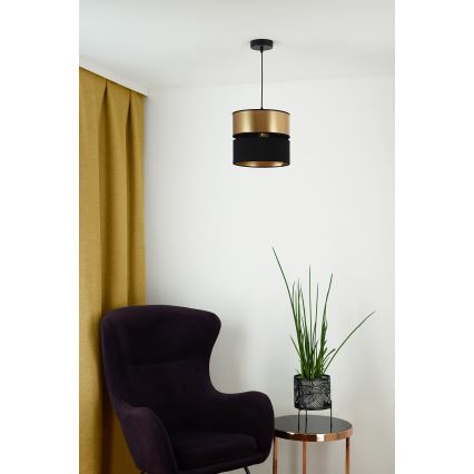 Brilagi - Kattokruunu johdossa ROYAL 1xE27/15W/230V halkaisija 25 cm musta/kulta
