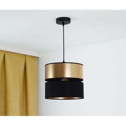 Brilagi - Kattokruunu johdossa ROYAL 1xE27/15W/230V halkaisija 25 cm musta/kulta
