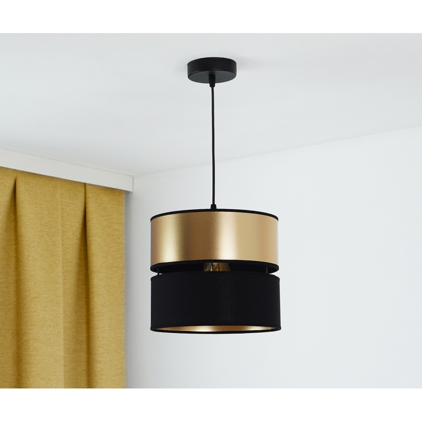 Brilagi - Kattokruunu johdossa ROYAL 1xE27/15W/230V halkaisija 25 cm musta/kulta