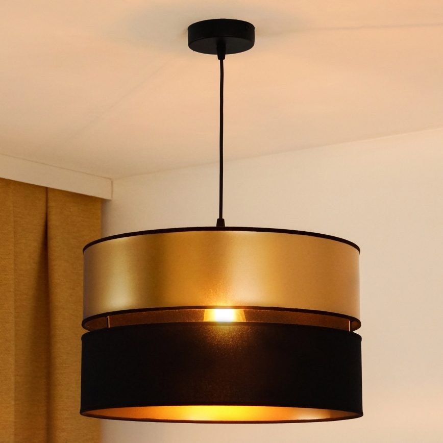 Brilagi - Kattokruunu johdossa ROYAL 1xE27/15W/230V halkaisija 40 cm musta/kulta