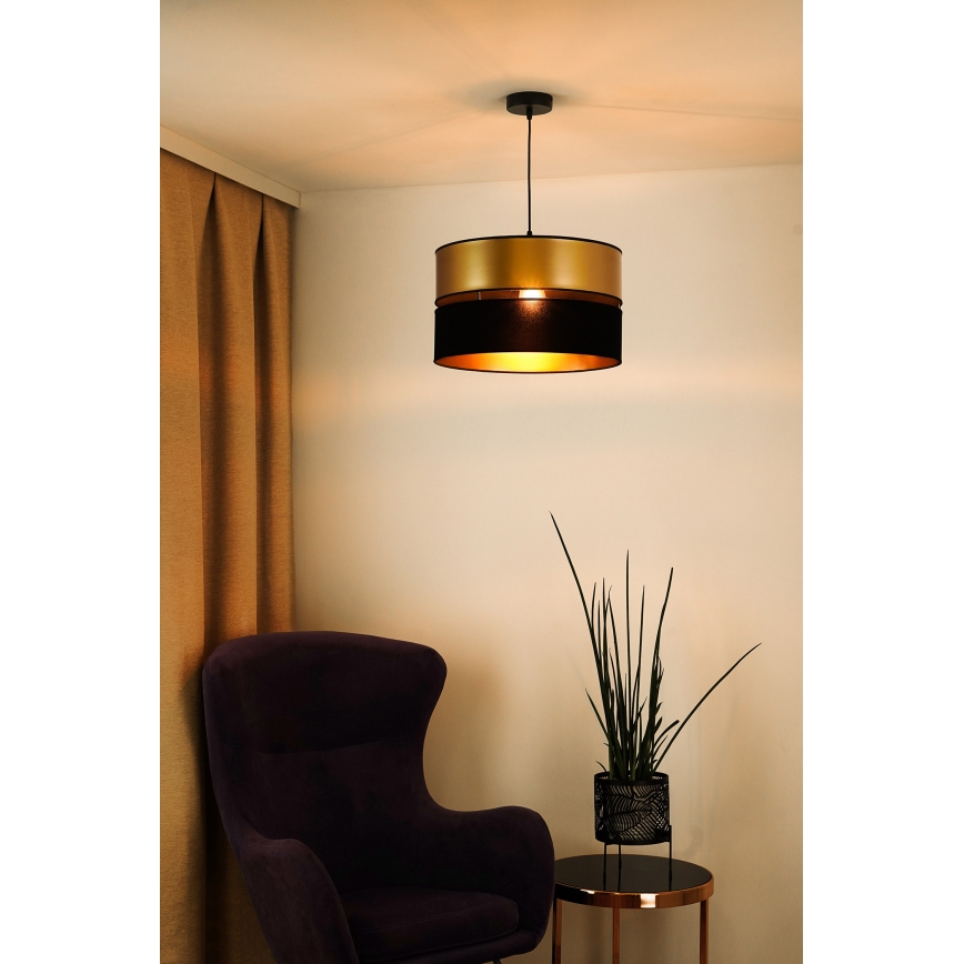 Brilagi - Kattokruunu johdossa ROYAL 1xE27/15W/230V halkaisija 40 cm musta/kulta