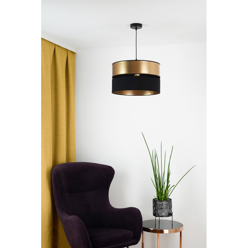 Brilagi - Kattokruunu johdossa ROYAL 1xE27/15W/230V halkaisija 40 cm musta/kulta