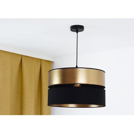 Brilagi - Kattokruunu johdossa ROYAL 1xE27/15W/230V halkaisija 40 cm musta/kulta