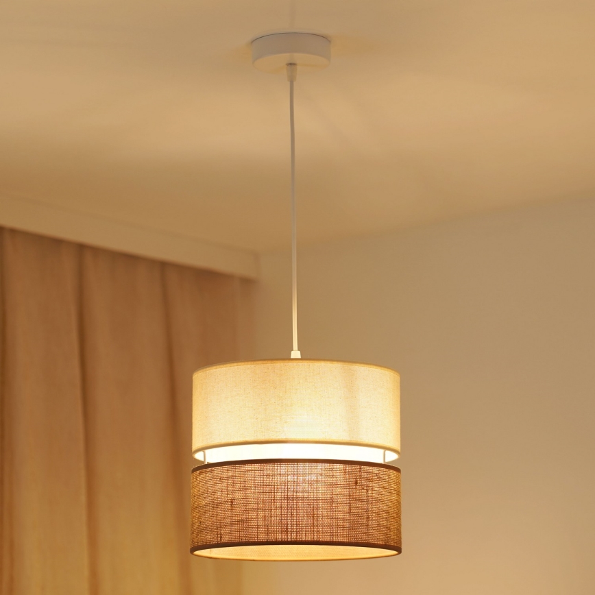 Brilagi - Kattokruunu johdossa ROYAL YUTE 1xE27/15W/230V halkaisija 25 cm beige/kerma