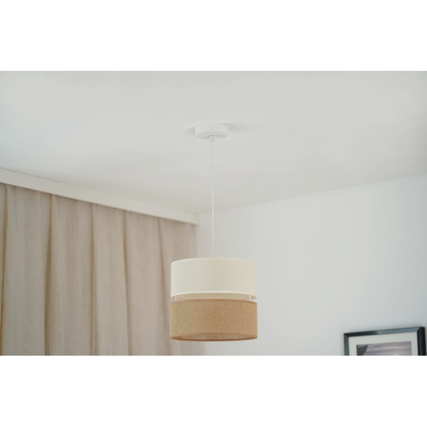 Brilagi - Kattokruunu johdossa ROYAL YUTE 1xE27/15W/230V halkaisija 25 cm beige/kerma