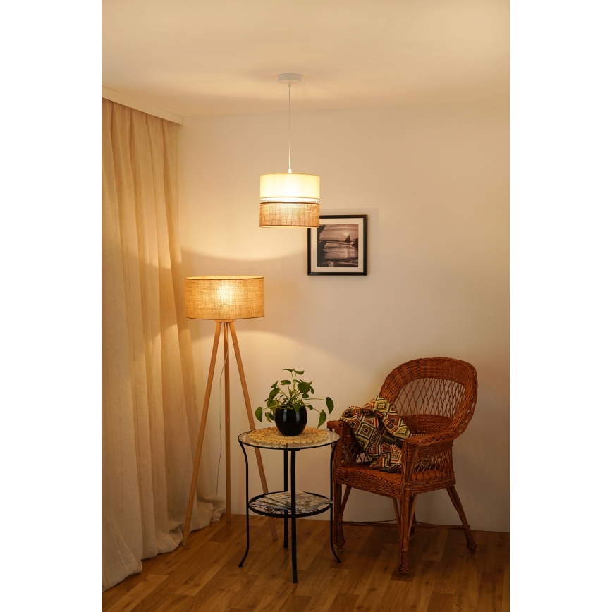 Brilagi - Kattokruunu johdossa ROYAL YUTE 1xE27/15W/230V halkaisija 25 cm beige/kerma