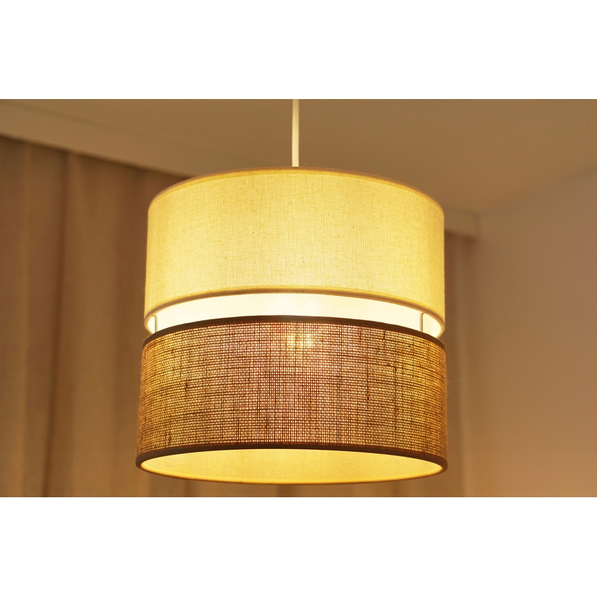 Brilagi - Kattokruunu johdossa ROYAL YUTE 1xE27/15W/230V halkaisija 25 cm beige/kerma
