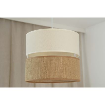 Brilagi - Kattokruunu johdossa ROYAL YUTE 1xE27/15W/230V halkaisija 25 cm beige/kerma