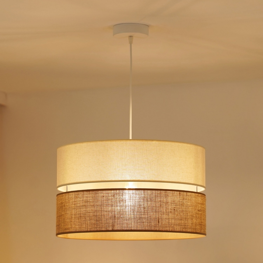 Brilagi - Kattokruunu johdossa ROYAL YUTE 1xE27/15W/230V halkaisija 40 cm beige/kerma