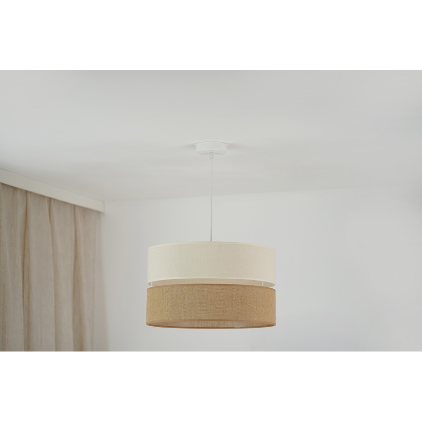 Brilagi - Kattokruunu johdossa ROYAL YUTE 1xE27/15W/230V halkaisija 40 cm beige/kerma
