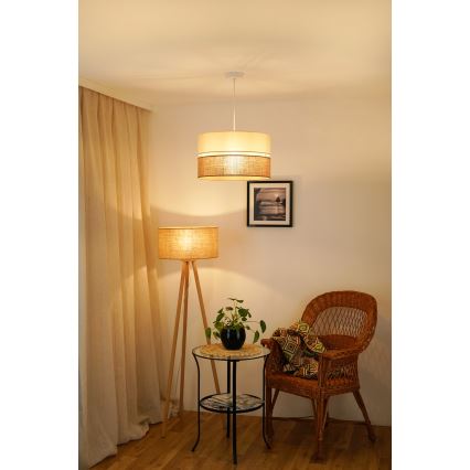 Brilagi - Kattokruunu johdossa ROYAL YUTE 1xE27/15W/230V halkaisija 40 cm beige/kerma