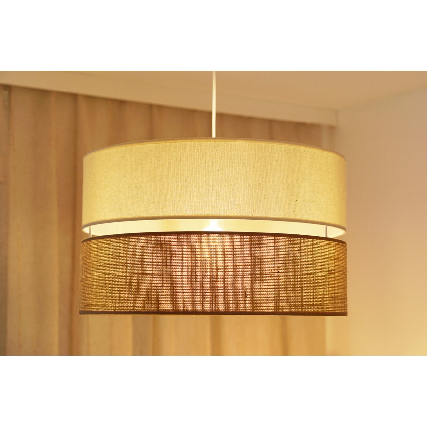 Brilagi - Kattokruunu johdossa ROYAL YUTE 1xE27/15W/230V halkaisija 40 cm beige/kerma