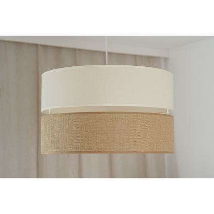 Brilagi - Kattokruunu johdossa ROYAL YUTE 1xE27/15W/230V halkaisija 40 cm beige/kerma