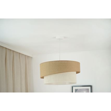 Brilagi - Kattokruunu johdossa SHINE 1xE27/15W/230V halkaisija 50 cm beige/kerma