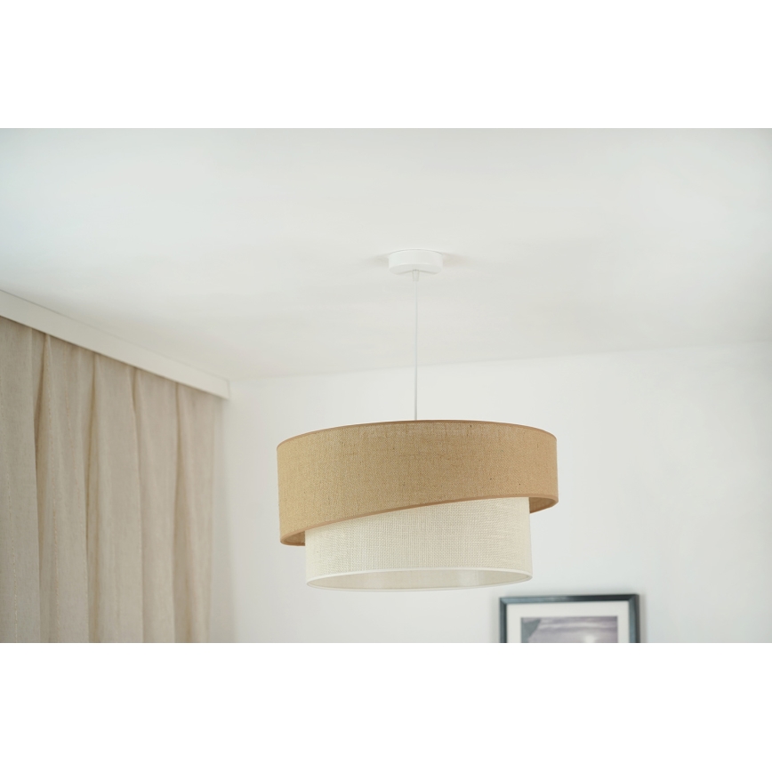 Brilagi - Kattokruunu johdossa SHINE 1xE27/15W/230V halkaisija 50 cm beige/kerma