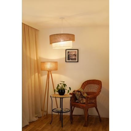 Brilagi - Kattokruunu johdossa SHINE 1xE27/15W/230V halkaisija 50 cm beige/kerma