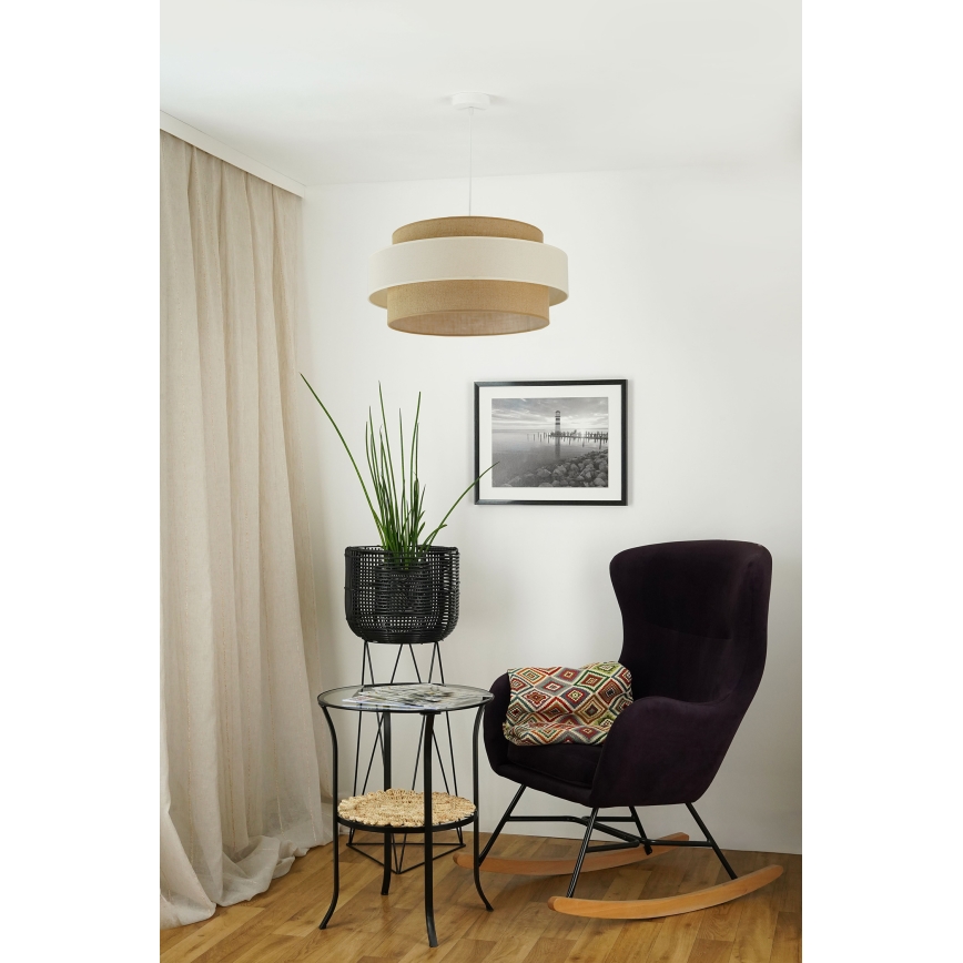 Brilagi - Kattokruunu johdossa SPACE LIGHT 1xE27/15W/230V halkaisija 50 cm beige/kerma