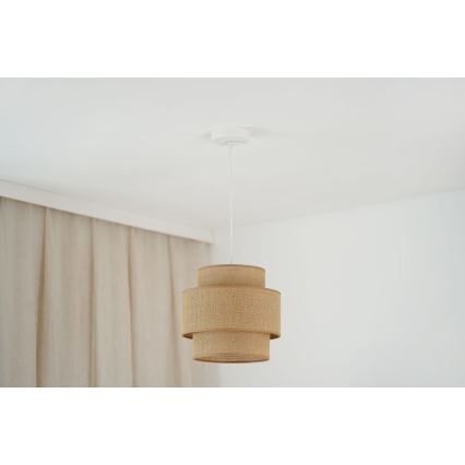 Brilagi - Kattokruunu johdossa SPACE YUTE 1xE27/15W/230V halkaisija 25 cm beige/valkoinen