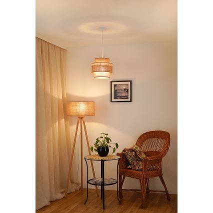 Brilagi - Kattokruunu johdossa SPACE YUTE 1xE27/15W/230V halkaisija 25 cm beige/valkoinen