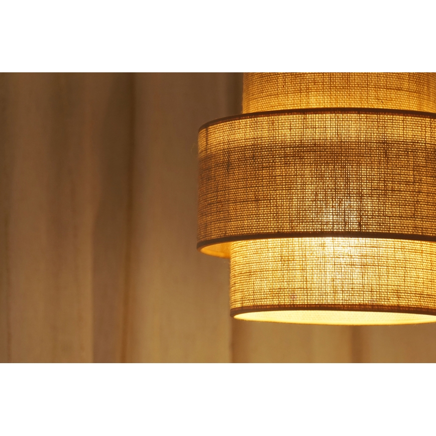 Brilagi - Kattokruunu johdossa SPACE YUTE 1xE27/15W/230V halkaisija 25 cm beige/valkoinen