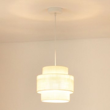 Brilagi - Kattokruunu johdossa SPACE YUTE 1xE27/15W/230V halkaisija 25 cm kerma/valkoinen