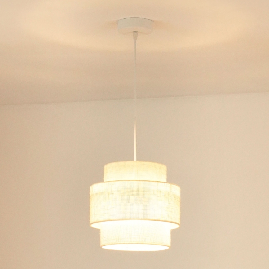 Brilagi - Kattokruunu johdossa SPACE YUTE 1xE27/15W/230V halkaisija 25 cm kerma/valkoinen