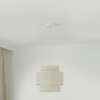 Brilagi - Kattokruunu johdossa SPACE YUTE 1xE27/15W/230V halkaisija 25 cm kerma/valkoinen