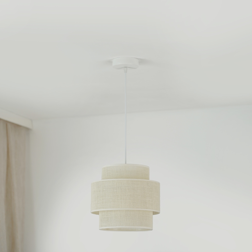 Brilagi - Kattokruunu johdossa SPACE YUTE 1xE27/15W/230V halkaisija 25 cm kerma/valkoinen