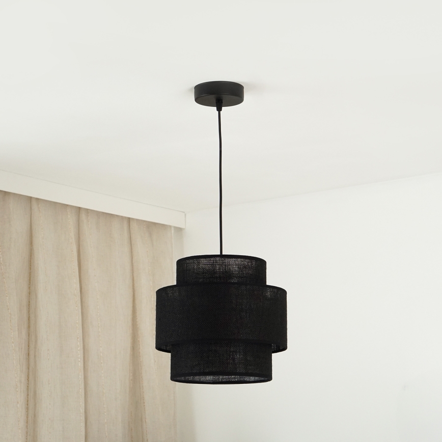 Brilagi - Kattokruunu johdossa SPACE YUTE 1xE27/15W/230V halkaisija 25 cm musta
