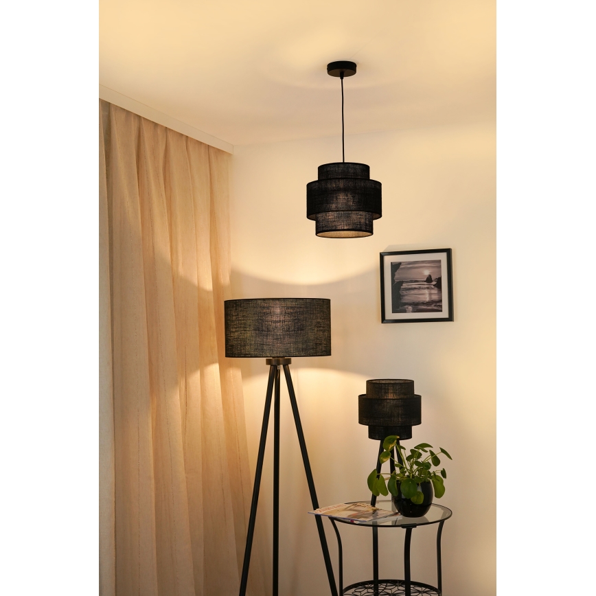 Brilagi - Kattokruunu johdossa SPACE YUTE 1xE27/15W/230V halkaisija 25 cm musta