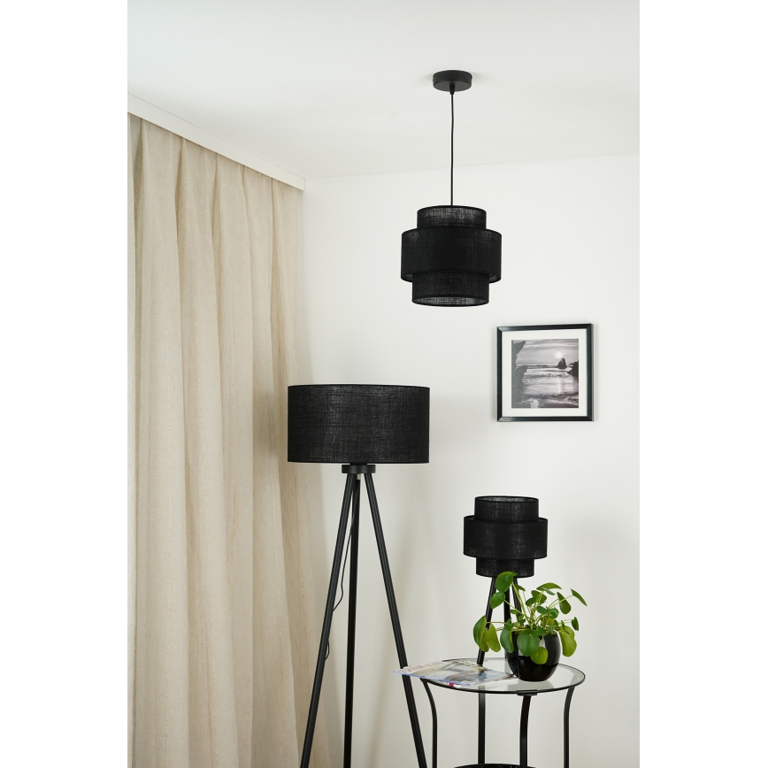 Brilagi - Kattokruunu johdossa SPACE YUTE 1xE27/15W/230V halkaisija 25 cm musta