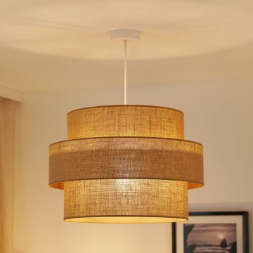 Brilagi - Kattokruunu johdossa SPACE YUTE 1xE27/15W/230V halkaisija 50 cm beige/valkoinen