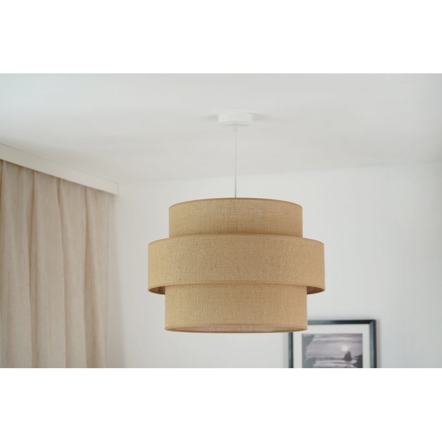 Brilagi - Kattokruunu johdossa SPACE YUTE 1xE27/15W/230V halkaisija 50 cm beige/valkoinen