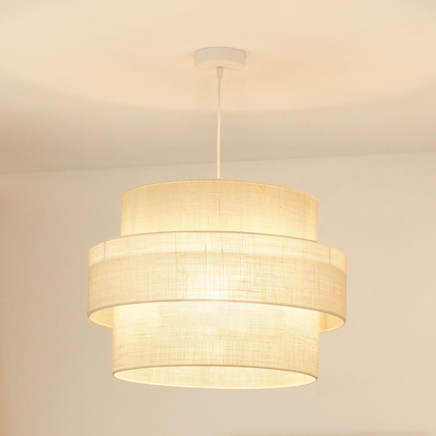 Brilagi - Kattokruunu johdossa SPACE YUTE 1xE27/15W/230V halkaisija 50 cm kerma/valkoinen