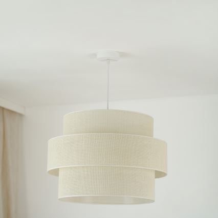 Brilagi - Kattokruunu johdossa SPACE YUTE 1xE27/15W/230V halkaisija 50 cm kerma/valkoinen