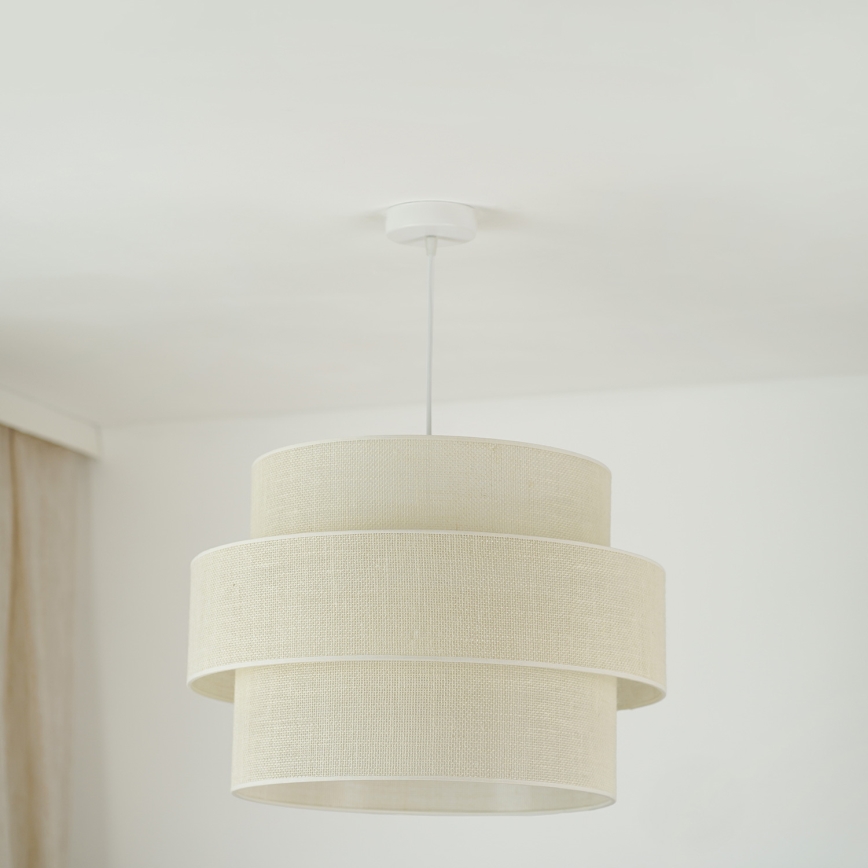 Brilagi - Kattokruunu johdossa SPACE YUTE 1xE27/15W/230V halkaisija 50 cm kerma/valkoinen