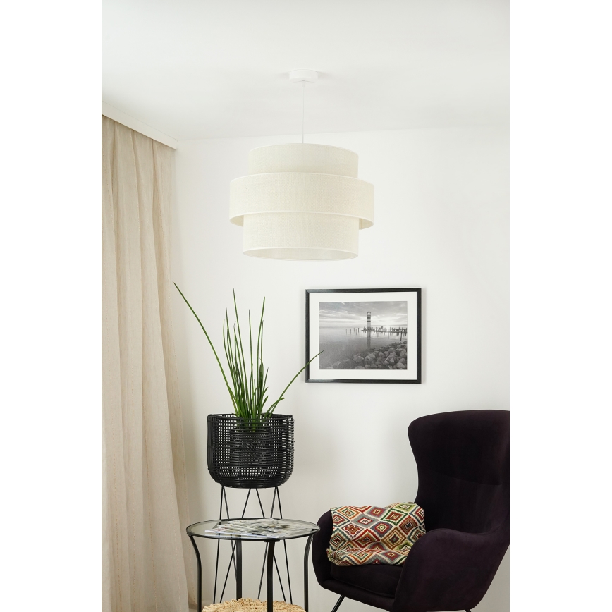 Brilagi - Kattokruunu johdossa SPACE YUTE 1xE27/15W/230V halkaisija 50 cm kerma/valkoinen