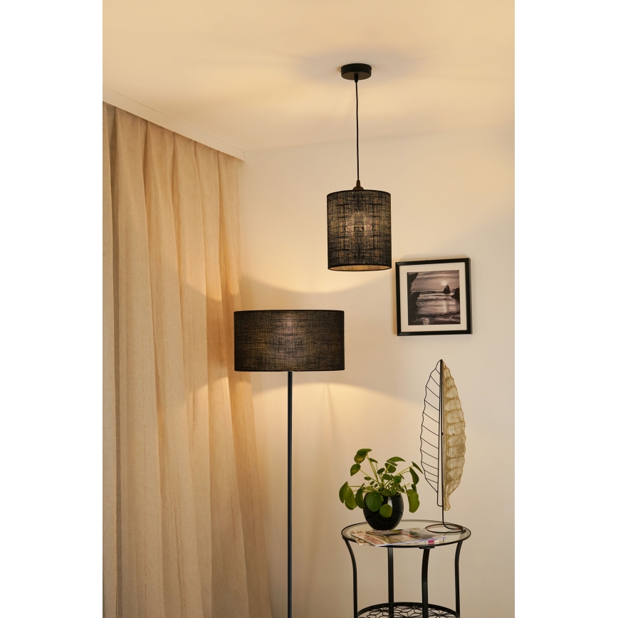 Brilagi - Kattokruunu johdossa TUBES 1xE27/15W/230V halkaisija 20 cm musta