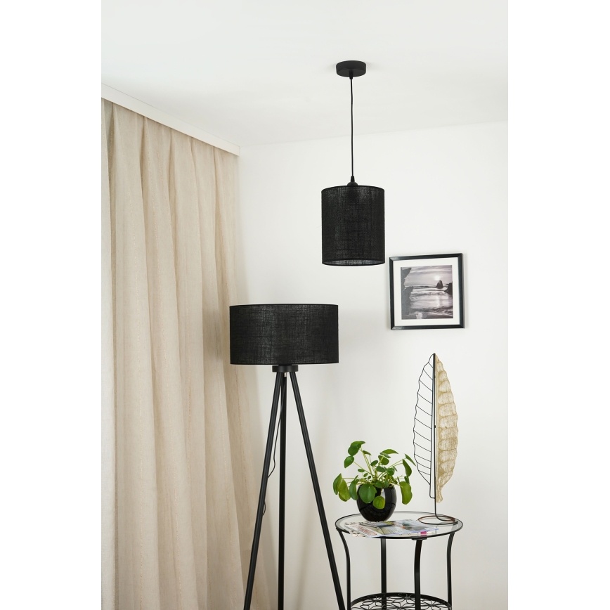 Brilagi - Kattokruunu johdossa TUBES 1xE27/15W/230V halkaisija 20 cm musta