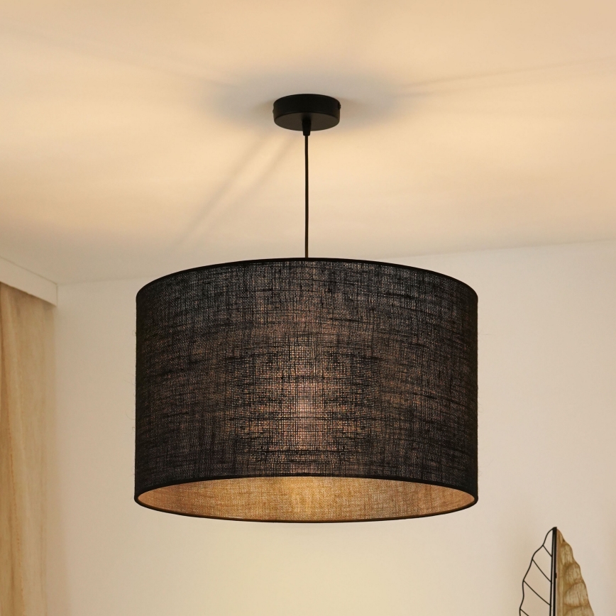Brilagi - Kattokruunu johdossa TUBES ROLLER 1xE27/15W/230V halkaisija 50 cm musta